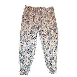 Disney Eeyore Lounge Pants women’s  Size  L (12-14) Gray Purple Stars Allover